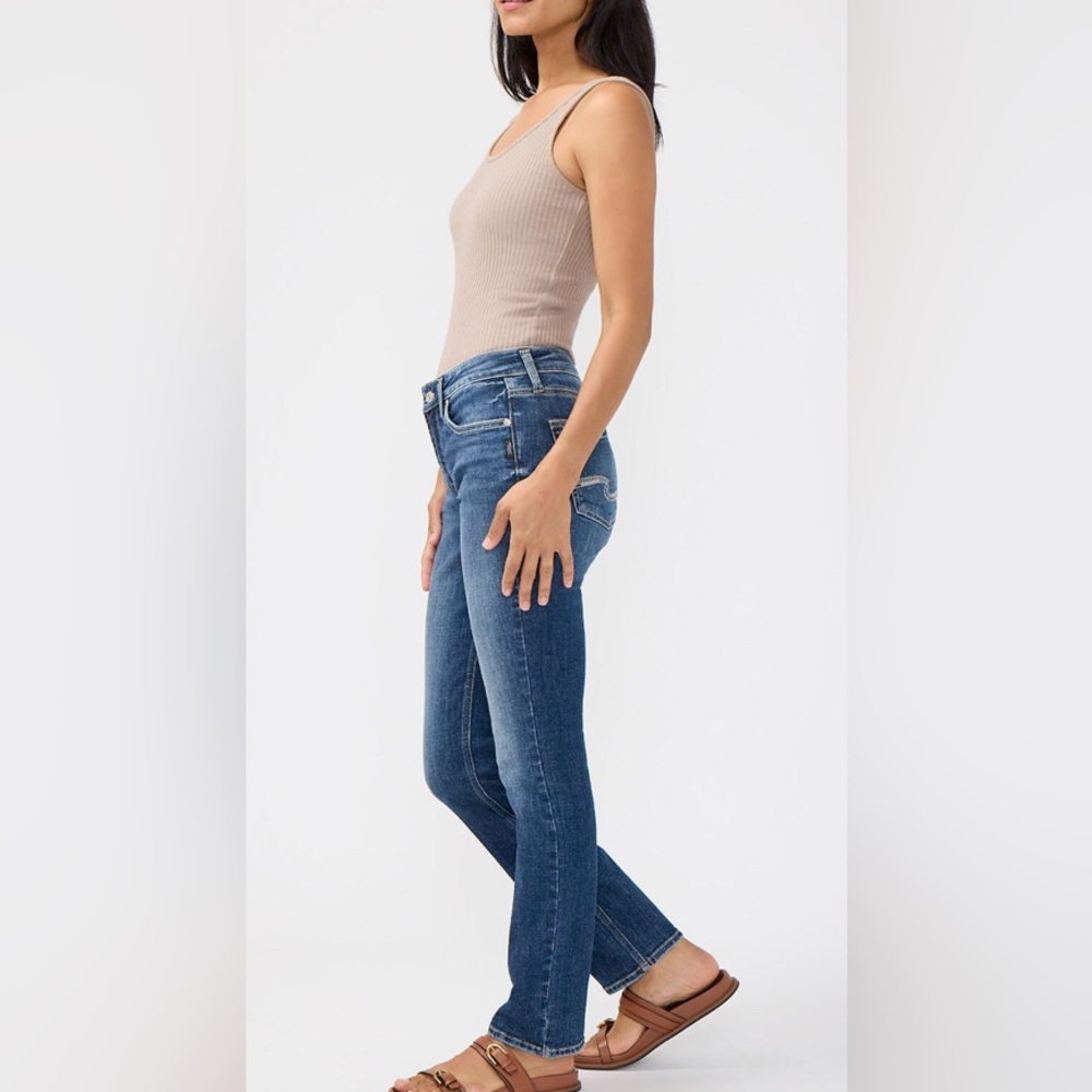 Silver Jeans Women's Dark Blue Britt Straight Leg Jeans